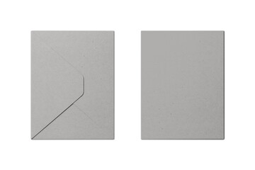 Blank baronial envelope front and back mockup isolate on background, 3d rendering