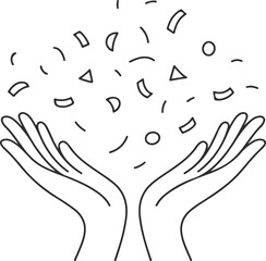 Hands throwing confetti
