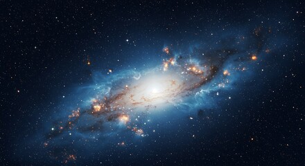 Spectacular galaxy illustration with vibrant colors and sparkling stars background