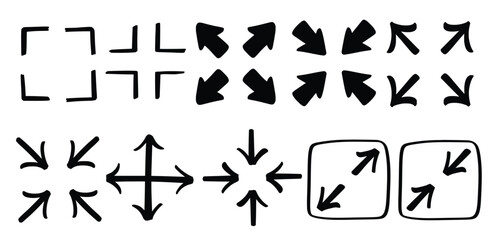 Set of hand drawn Full screen theme Isolated Vector