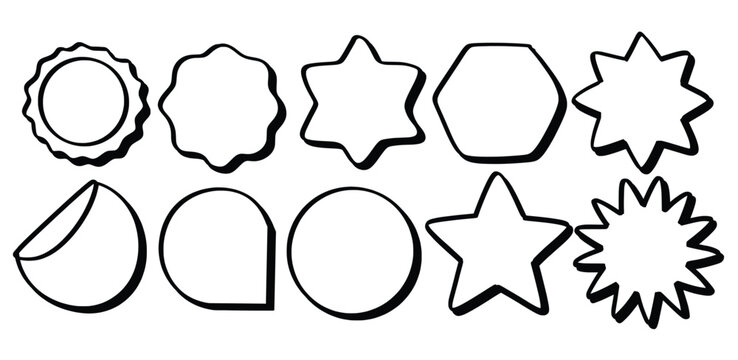 Set of hand drawn Special offer Shapes theme Isolated Vector