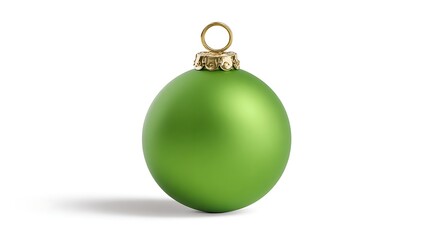 Lime christmas ball isolated on white background for festive decoration