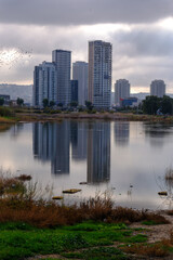 Fototapeta premium Izmir - Turkey 06 November 2025, photos of Izmir skyscrapers area and Bayrakli beach
