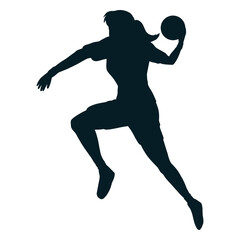 Handball woman player silhouette