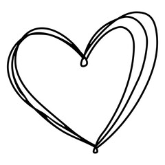 Overlapped hearts line drawing design