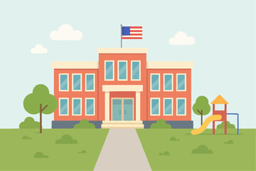 School Building Vecto