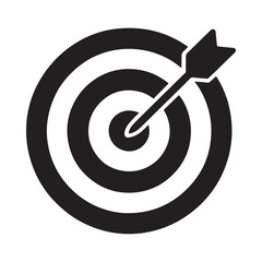 Arrow hitting target vector design