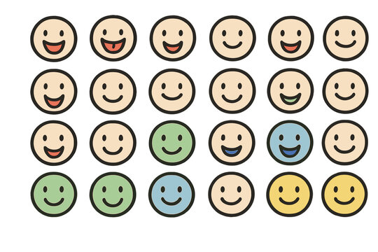 Cute Phonetic Chart. A phonetic chart with cute smiling symbols and color-coded tongue positions, simplified and friendly doodle