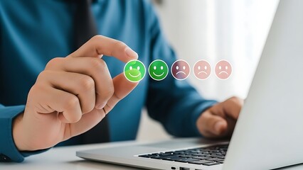 Hand interacting with binary code displayed on a transparent screen over laptop