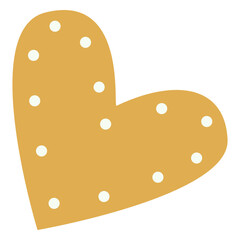 Golden heart decorative flat
