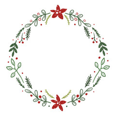 Fototapeta premium Leafy christmas wreath
