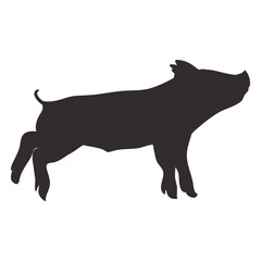 Small standing pig silhouette