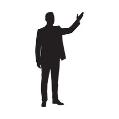 Businessman Silhouette Pointing Upwards