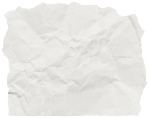 Cloud Dancer color of year 2026. Isolated piece of crumpled lofty white paper with torn edges, scrap