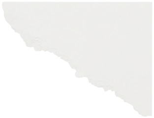 Cloud Dancer color of year 2026. Torn corner of textured lofty white paper isolated with copy space