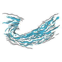 Wave water hand drawn