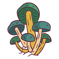 Funguses group illustration