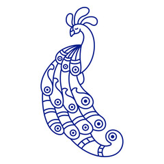 Peacock closed feathers stroke