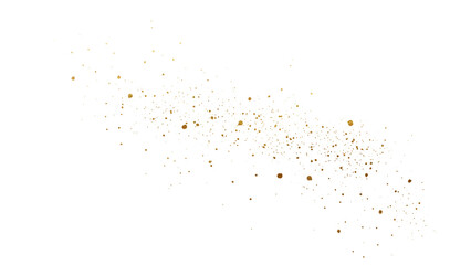 gold sparkles dust particles on transparent background