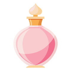 Obraz premium Elegant pink perfume bottle with golden accents