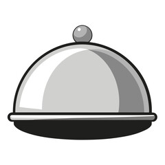 Obraz premium Silver cloche serving dish with handle