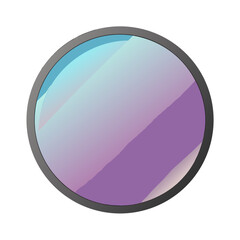 Circular lens with gradient reflection and dark rim