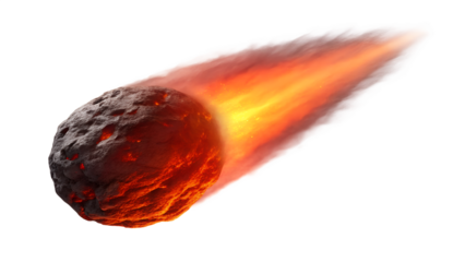 Star shaped Molten Comet – Fiery Meteor Rock with Smoke Tail