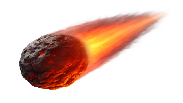 Star shaped Molten Comet – Fiery Meteor Rock with Smoke Tail