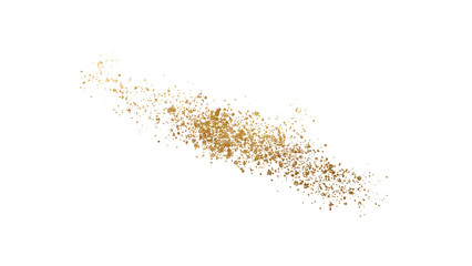 gold glitter sparkles dust particles on transparent background