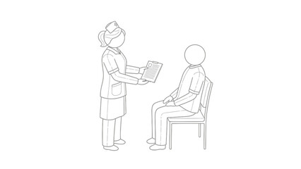 Nurse showing chart to patient doctor medical