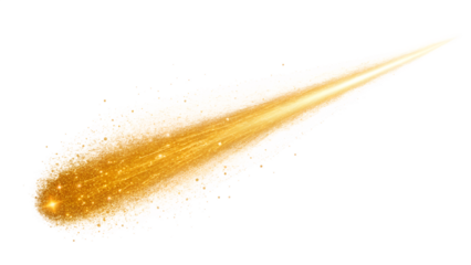Star shaped Golden Comet – Shining Meteor Streak with Particle Trail