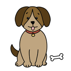 Png illustration of Puppy with a bone