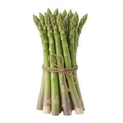 Bunch of fresh green asparagus isolated on transparent background