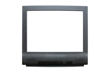 Old tv on isolated. Retro technology concept. Blank screen for text.