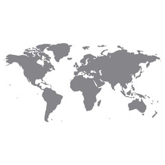 World map illustration on a black background showing global continents and countries