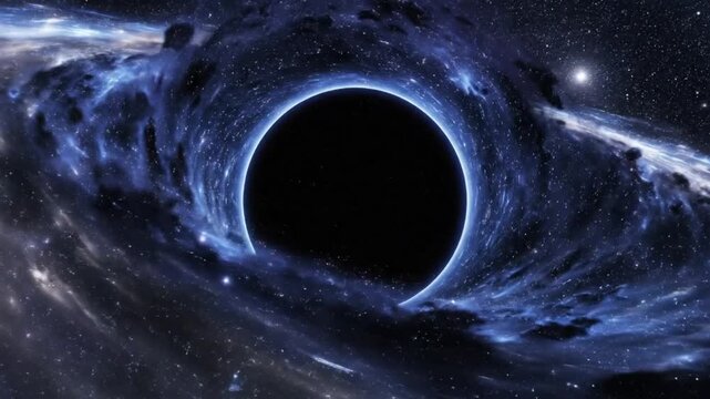 Cosmic spectacle A black hole's gravitational pull warping spacetime