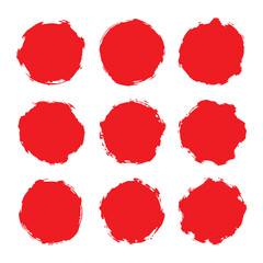 red grunge black and white circle frame vector illustration