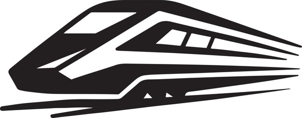Isolated futuristic high speed train icon, bold fast bullet train vector, aerodynamic modern train silhouette, minimal transport symbol, sleek dynamic rail design, buyer focused illustration © MD.Kawsar Hossan