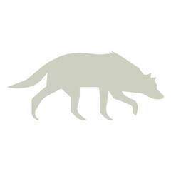 Wolf sniffing slihouette logo