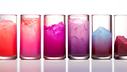 Vibrant Glass Containers Filled With Colorful Layers, Perfect for Valentine's Day Celebration