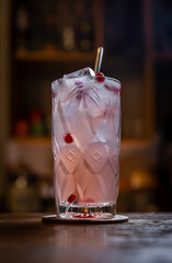 Pink cranberry cocktail