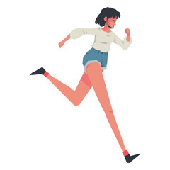 Casual girl running character