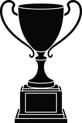 Classic black trophy cup silhouette for victory and success