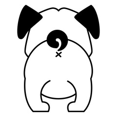 Cute bulldog back stroke