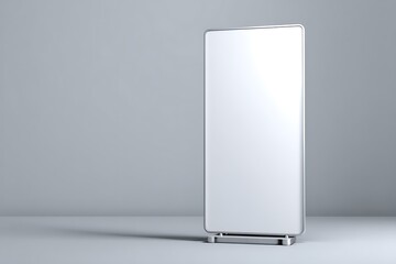 Isolated White Advertising Stand Mockup for Indoor Promotion with Clean and Minimalist Design in a Studio Environment