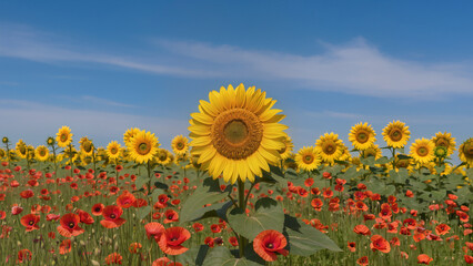 fiori e campo di papaveri