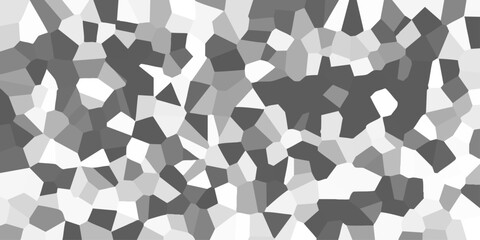 High contrast grayscale abstract geometric mosaic with irregular polygonal shapes and sharp black outlines on a white background
