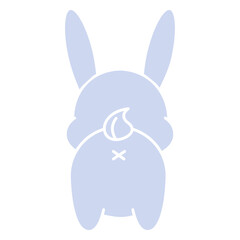 Cute rabbit back cut out