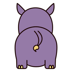 Cute rhino back flat