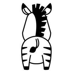 Naklejka premium Cute zebra back stroke